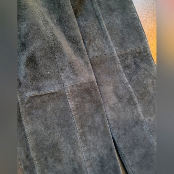 Michael Hoban North Beach Vintage Black Suede/Leather High Rise Pants - Size 1/2 - Picture 9 of 12